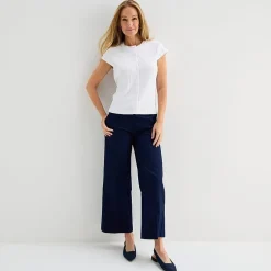 Liz Claiborne Womens Crew Neck Short Sleeve Button Cardigan