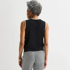 Liz Claiborne Womens Crew Neck Button Sweater Vest