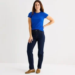Liz Claiborne Womens Crew Neck Short Sleeve T-Shirt