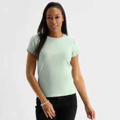 Liz Claiborne Womens Crew Neck Short Sleeve T-Shirt