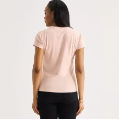 Liz Claiborne Womens Crew Neck Short Sleeve T-Shirt