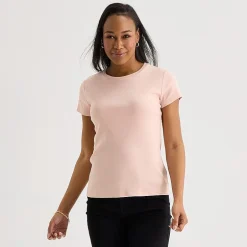 Liz Claiborne Womens Crew Neck Short Sleeve T-Shirt