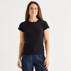 Liz Claiborne Womens Crew Neck Short Sleeve T-Shirt
