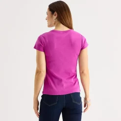 Liz Claiborne Womens Crew Neck Short Sleeve T-Shirt
