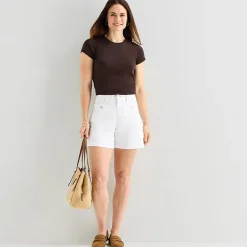 Liz Claiborne Womens Crew Neck Short Sleeve T-Shirt