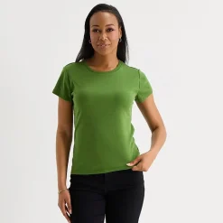 Liz Claiborne Womens Crew Neck Short Sleeve T-Shirt