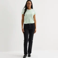 Liz Claiborne Womens Crew Neck Short Sleeve T-Shirt