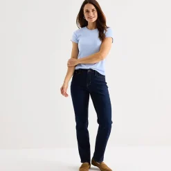 Liz Claiborne Womens Crew Neck Short Sleeve T-Shirt