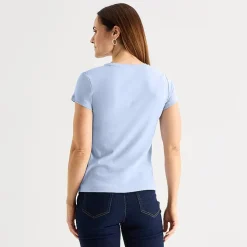 Liz Claiborne Womens Crew Neck Short Sleeve T-Shirt