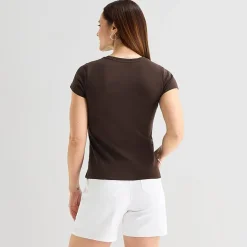 Liz Claiborne Womens Crew Neck Short Sleeve T-Shirt