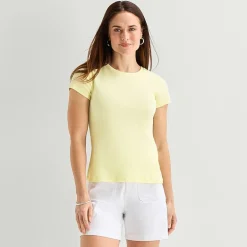 Liz Claiborne Womens Crew Neck Short Sleeve T-Shirt