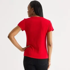 Liz Claiborne Womens Crew Neck Short Sleeve T-Shirt