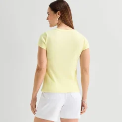 Liz Claiborne Womens Crew Neck Short Sleeve T-Shirt