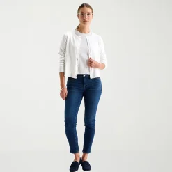 Liz Claiborne Womens Crew Neck Long Sleeve Button Cardigan