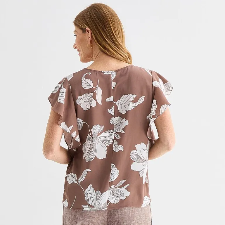 Liz Claiborne Womens Crew Neck Short Sleeve Blouse