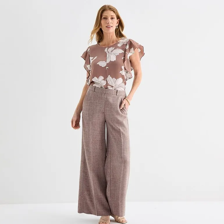 Liz Claiborne Womens Crew Neck Short Sleeve Blouse