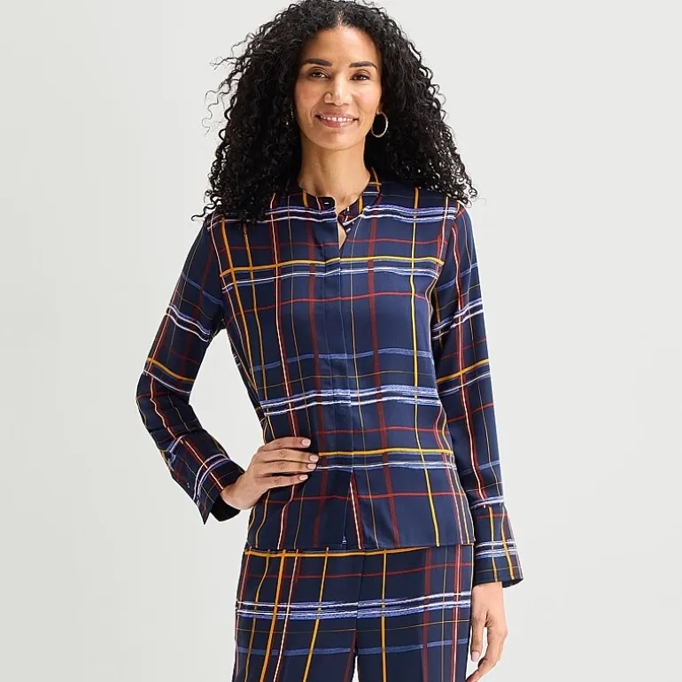 Liz Claiborne Womens Cuffed Long Sleeve Regular Fit Button-Down Shirt