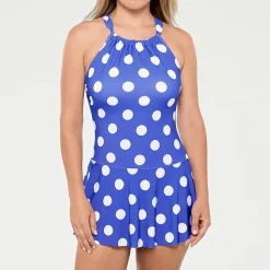 Liz Claiborne Womens Dots Swim Dress