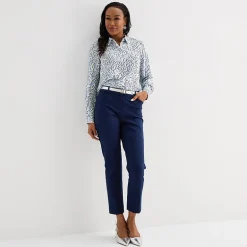 Liz Claiborne Womens Fitted Long Sleeve Regular Fit Button-Down Shirt