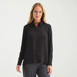 Liz Claiborne Womens Fitted Long Sleeve Regular Fit Button-Down Shirt