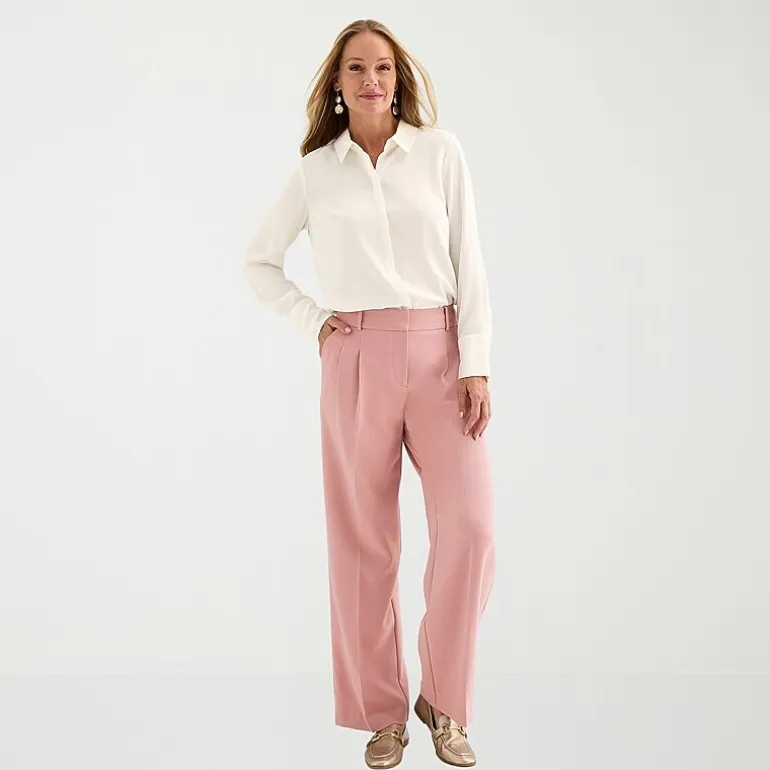 Liz Claiborne Womens Fitted Long Sleeve Regular Fit Button-Down Shirt