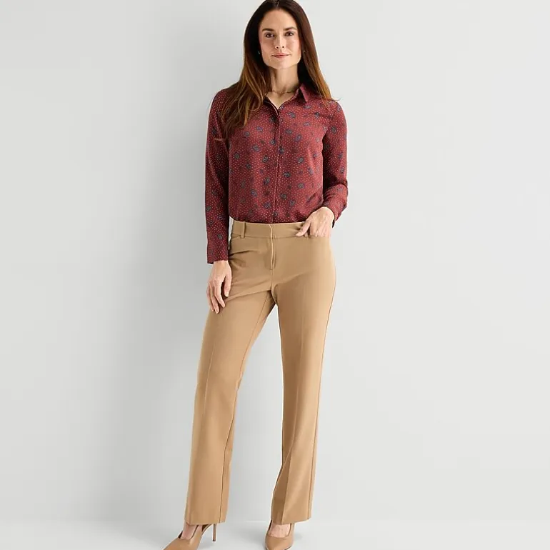 Liz Claiborne Womens Fitted Long Sleeve Regular Fit Button-Down Shirt