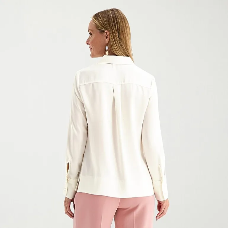 Liz Claiborne Womens Fitted Long Sleeve Regular Fit Button-Down Shirt