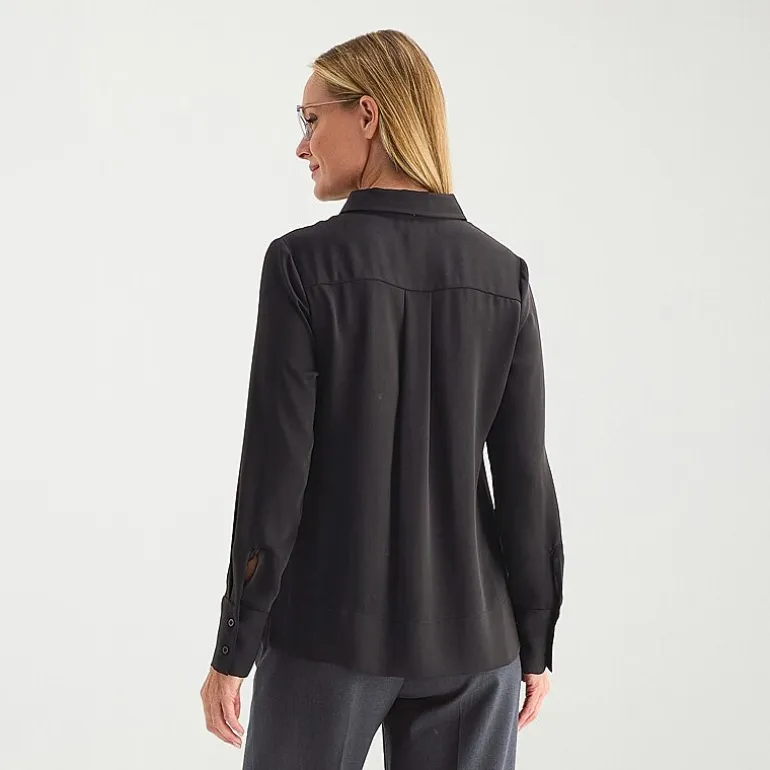 Liz Claiborne Womens Fitted Long Sleeve Regular Fit Button-Down Shirt