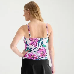 Liz Claiborne Womens Floral Tankini Swimsuit Top