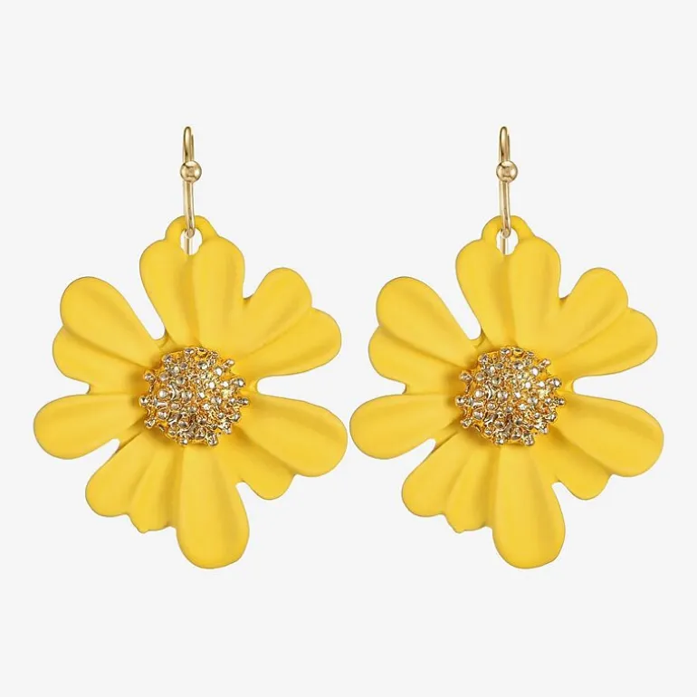 Liz Claiborne Womens Flower Drop Earrings