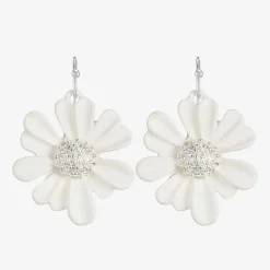 Liz Claiborne Womens Flower Drop Earrings