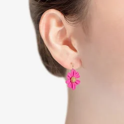 Liz Claiborne Womens Flower Drop Earrings