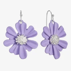 Liz Claiborne Womens Flower Drop Earrings