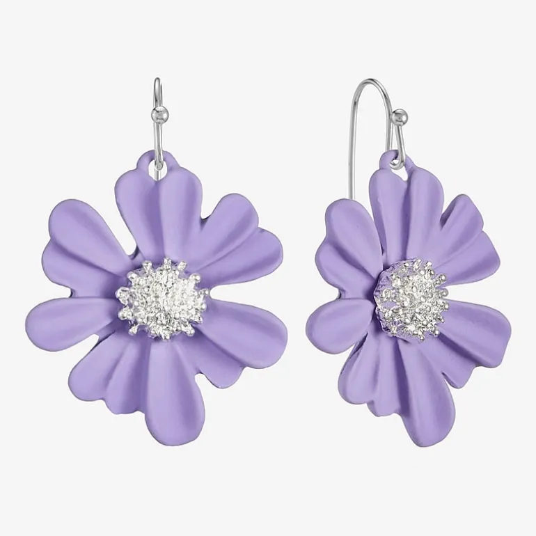 Liz Claiborne Womens Flower Drop Earrings