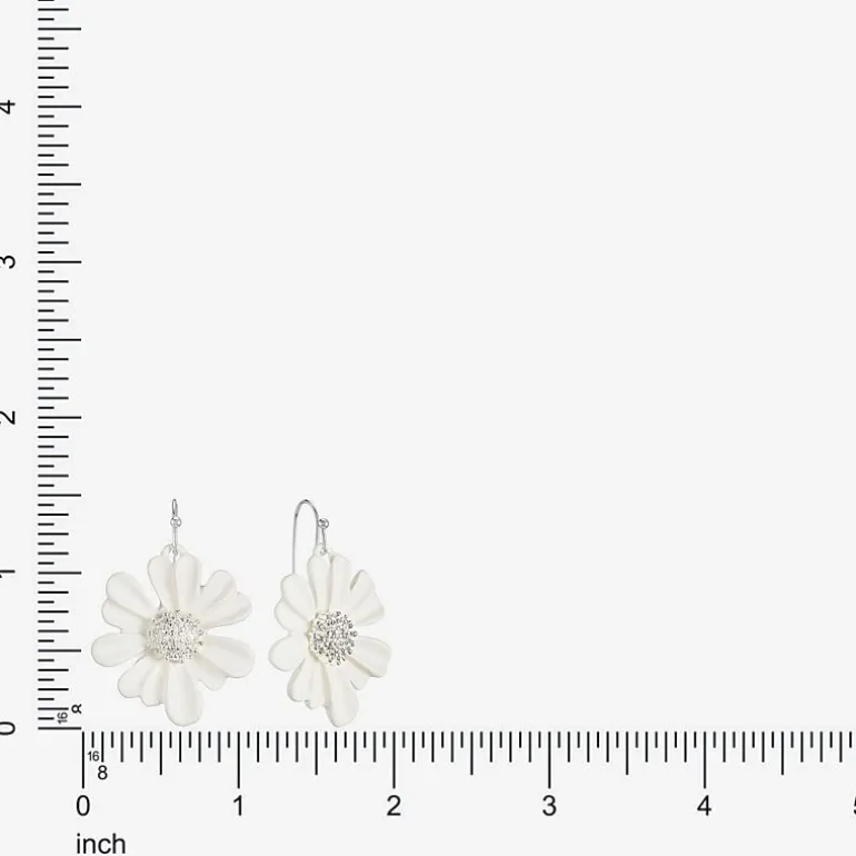 Liz Claiborne Womens Flower Drop Earrings