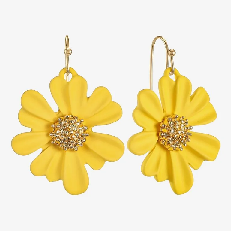Liz Claiborne Womens Flower Drop Earrings