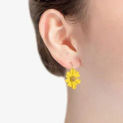 Liz Claiborne Womens Flower Drop Earrings