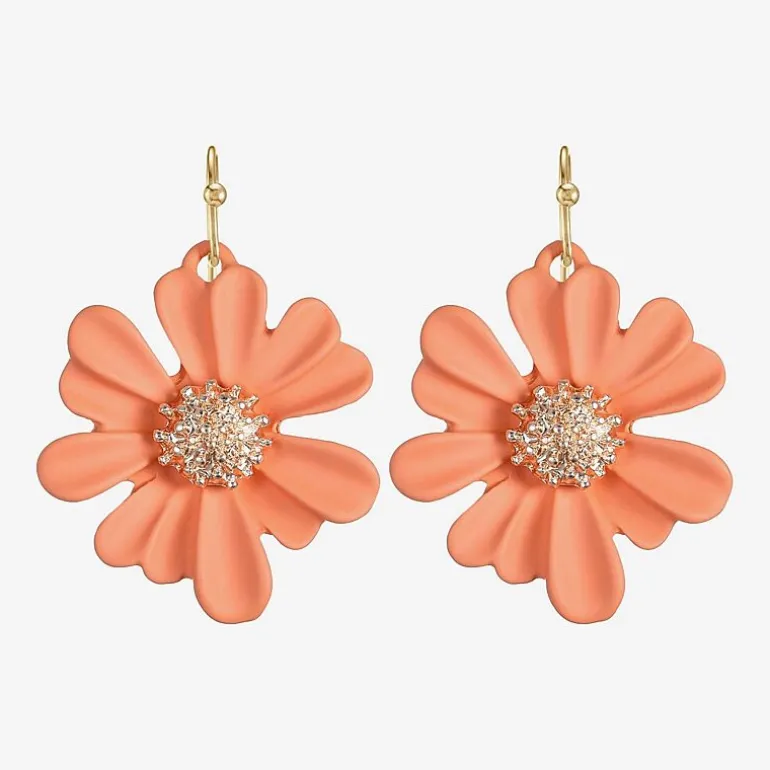 Liz Claiborne Womens Flower Drop Earrings