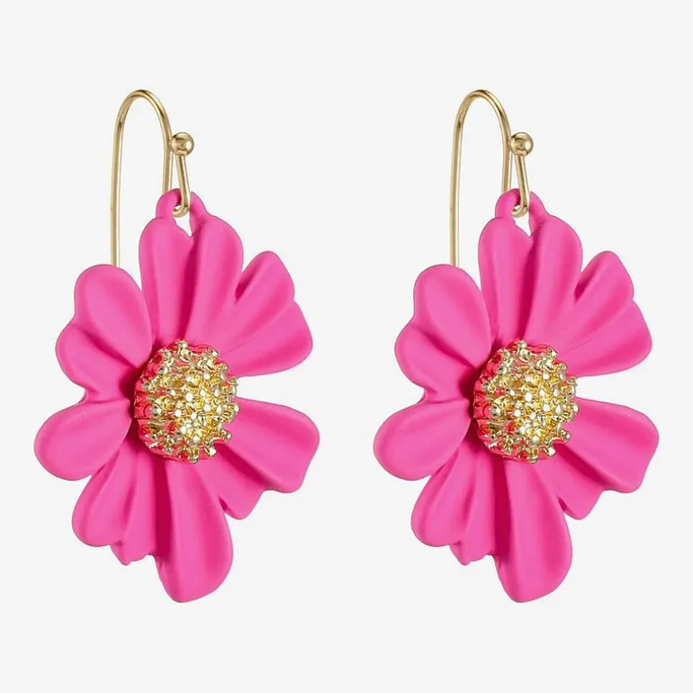 Liz Claiborne Womens Flower Drop Earrings