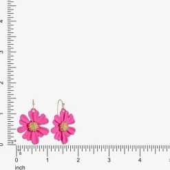 Liz Claiborne Womens Flower Drop Earrings