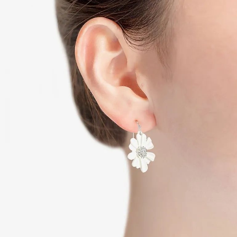 Liz Claiborne Womens Flower Drop Earrings