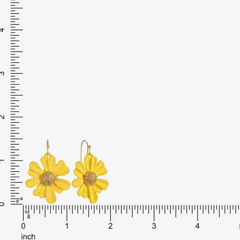 Liz Claiborne Womens Flower Drop Earrings