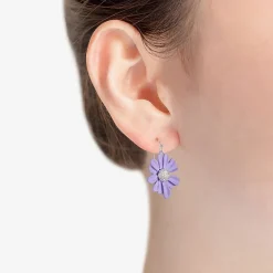 Liz Claiborne Womens Flower Drop Earrings