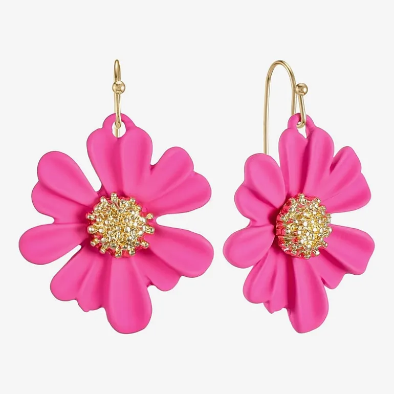 Liz Claiborne Womens Flower Drop Earrings