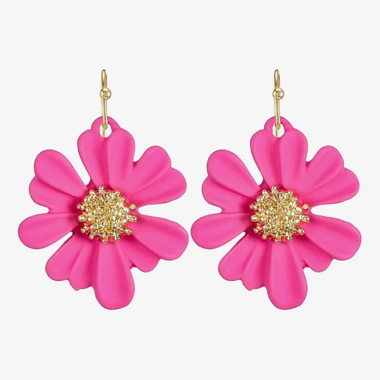 Liz Claiborne Womens Flower Drop Earrings