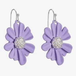 Liz Claiborne Womens Flower Drop Earrings