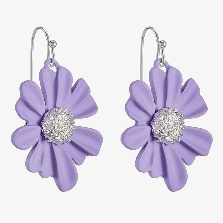 Liz Claiborne Womens Flower Drop Earrings