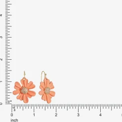 Liz Claiborne Womens Flower Drop Earrings