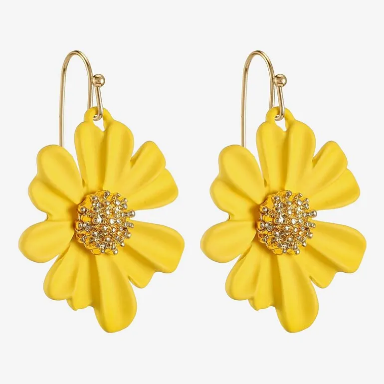 Liz Claiborne Womens Flower Drop Earrings