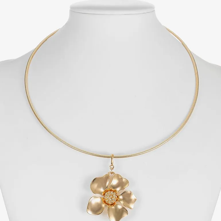 Liz Claiborne Womens Flower 17 Inch Pendant Necklace
